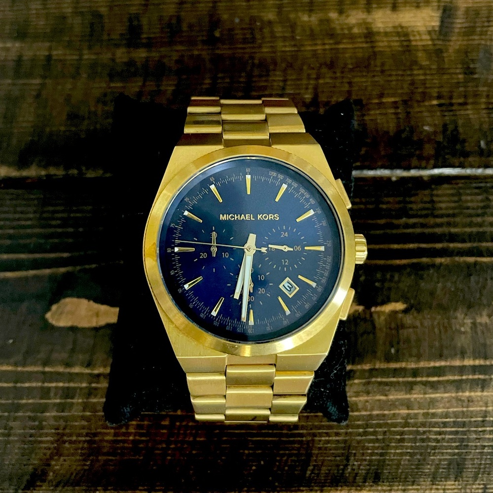 Michael Kors Men’s Brooks Chronograph Gold Tone Watch (MK8338)